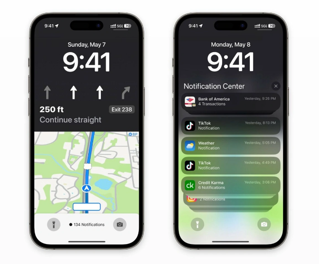 荆州苹果维修服务分享iOS17锁屏地图导航半屏显示长什么样 
